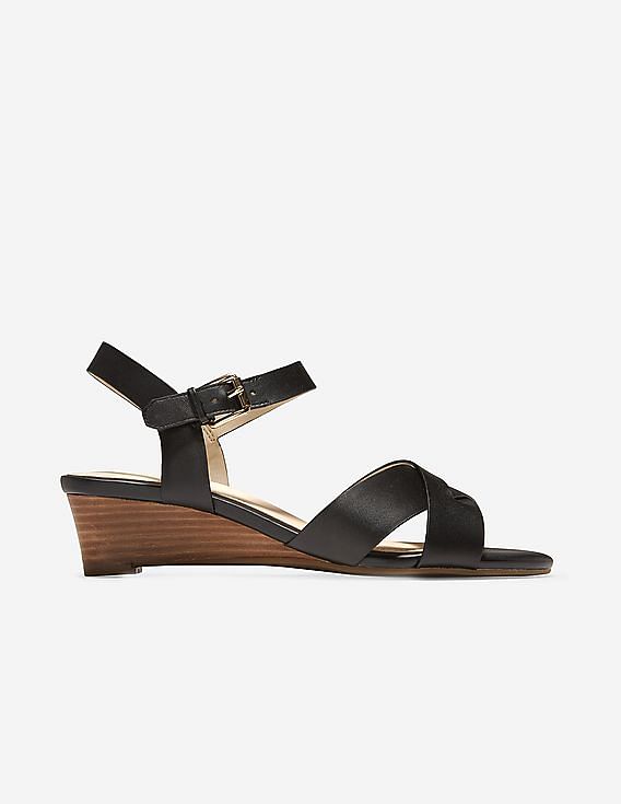 Buy Cole Haan Women Black Avina Wedge Sandals NNNOW