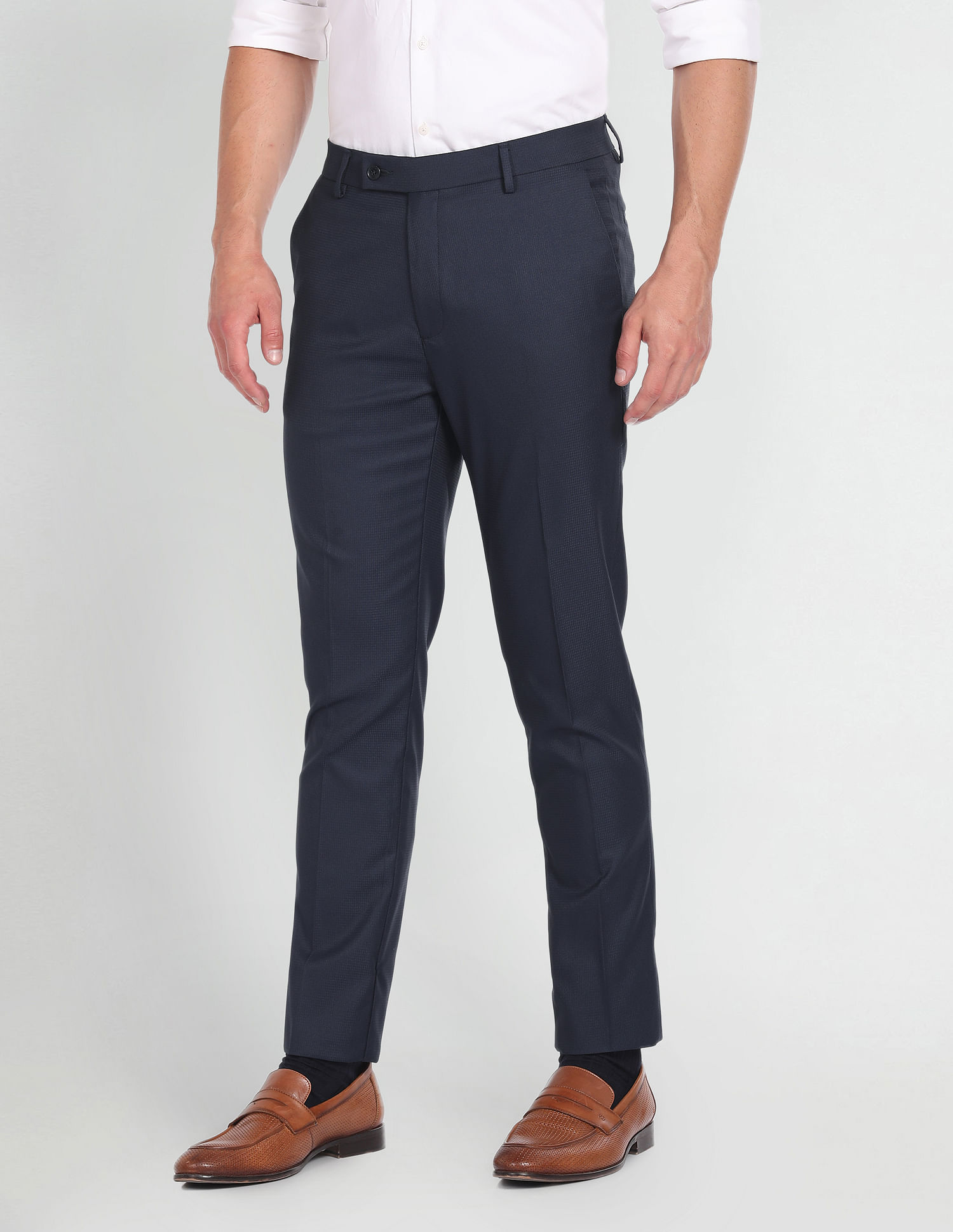 Arrow Jackson Super Slim Fit Dobby Formal Trousers