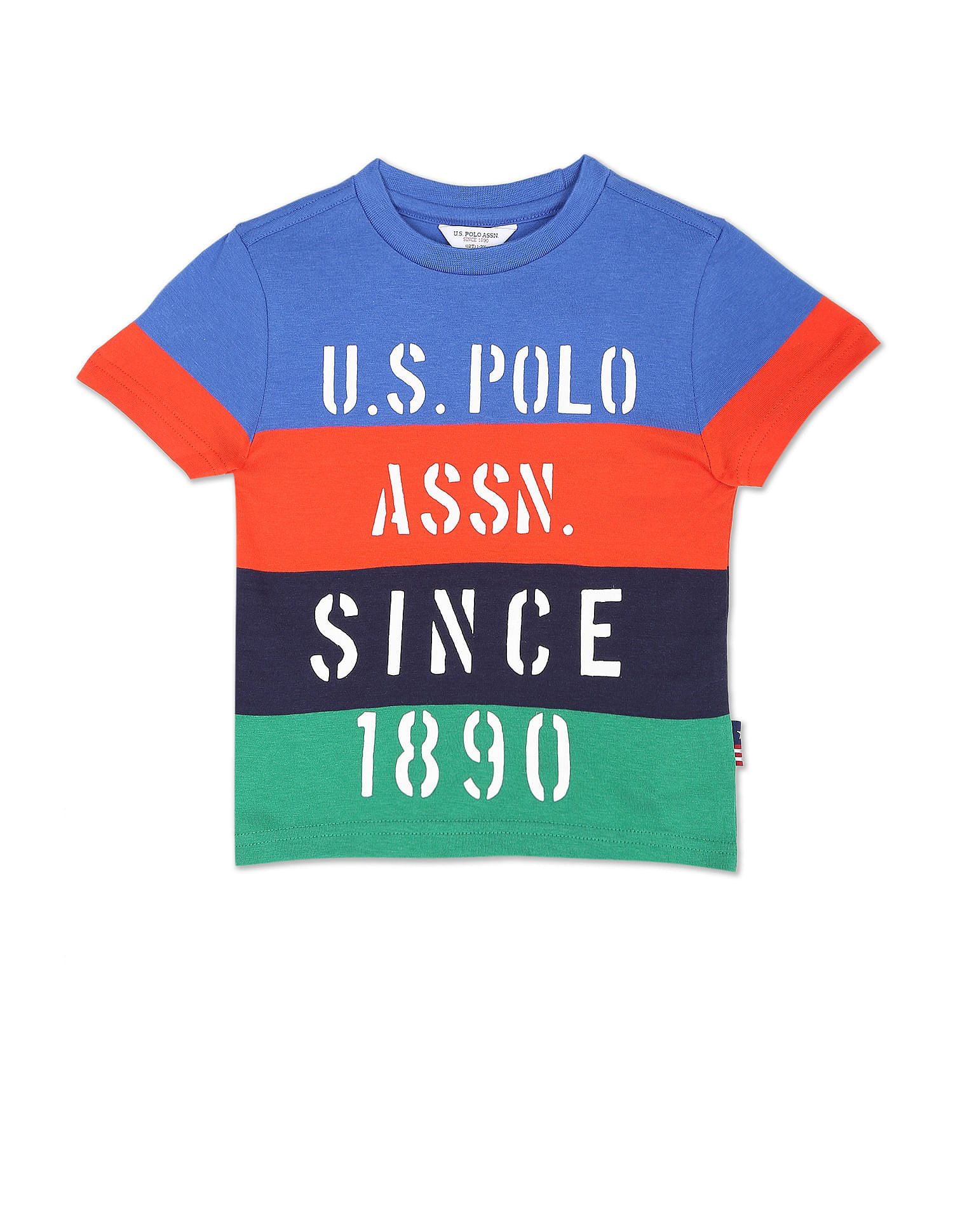 U.S. Polo Assn. Kids Boys Colour Block Crew Neck T-Shirt