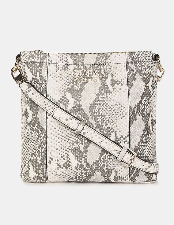 Buy GUESS Women Grey And White Snake Pattern Holly Society