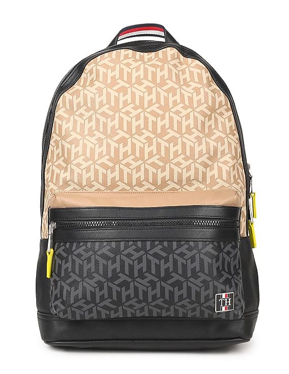 Buy Tommy Hilfiger Men Black And Beige Monogram Print Colour  display picture 1