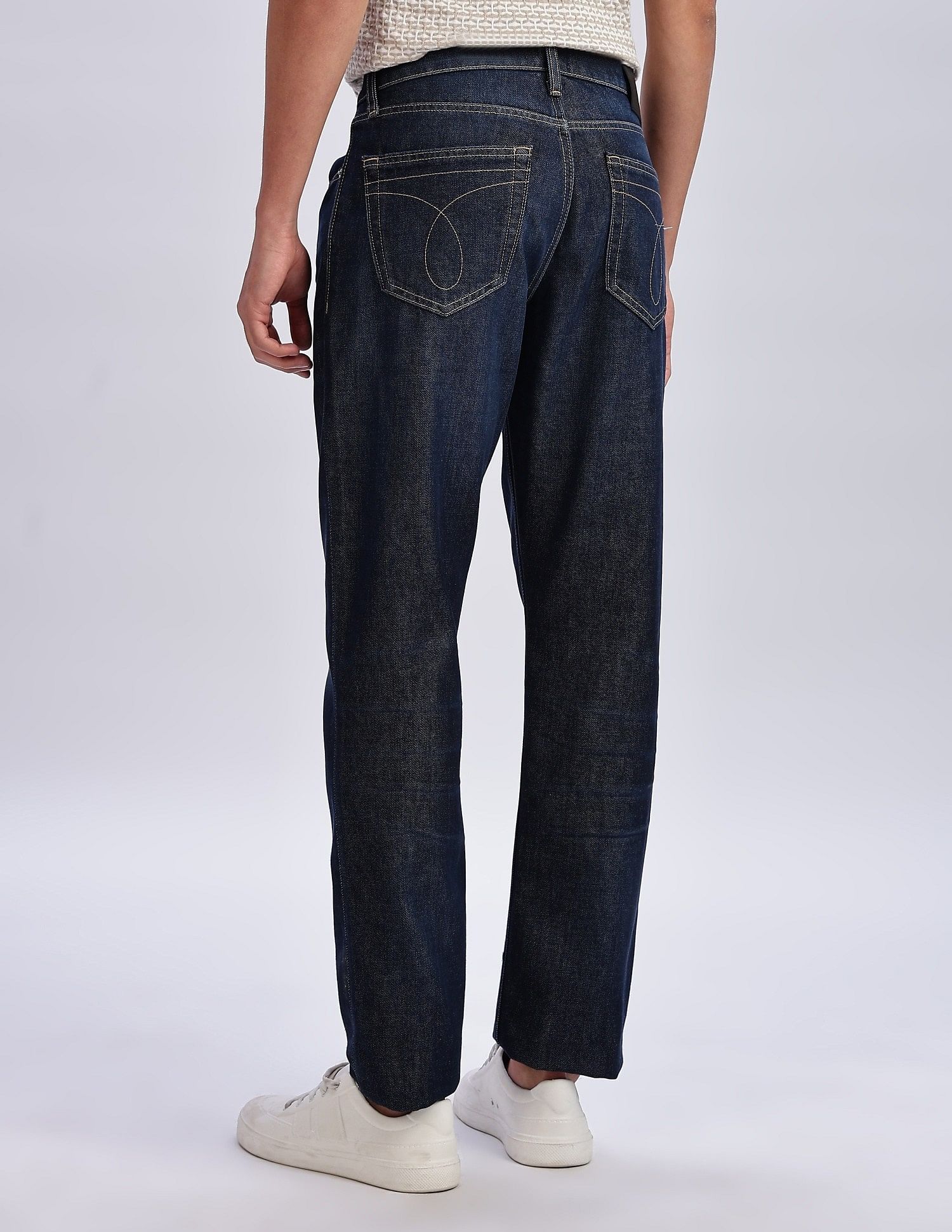 Calvin Klein Jeans Light-Wash Straight-Fit Mid Rise Jeans