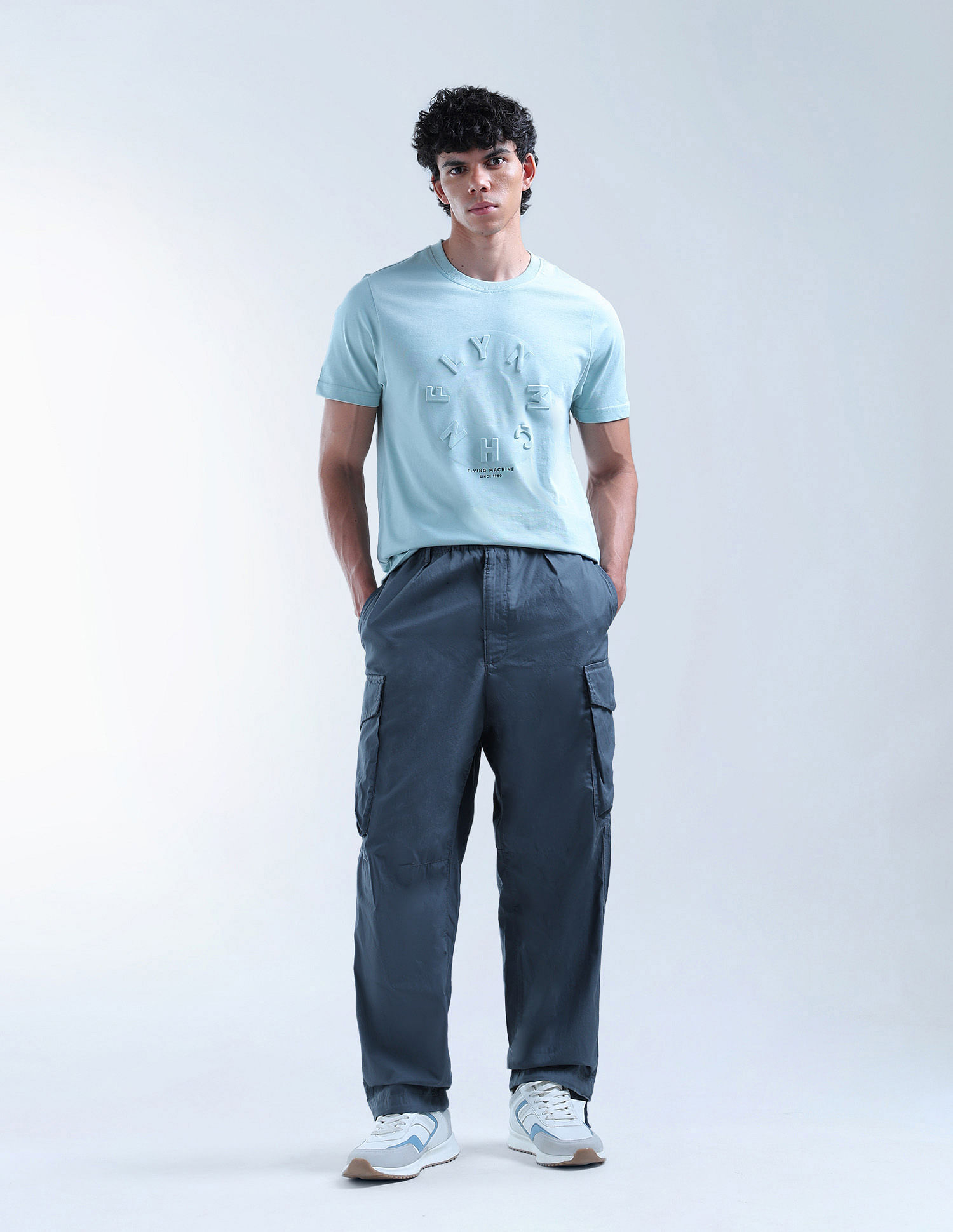 Flying Machine Cobain Loose Fit Solid Cargos