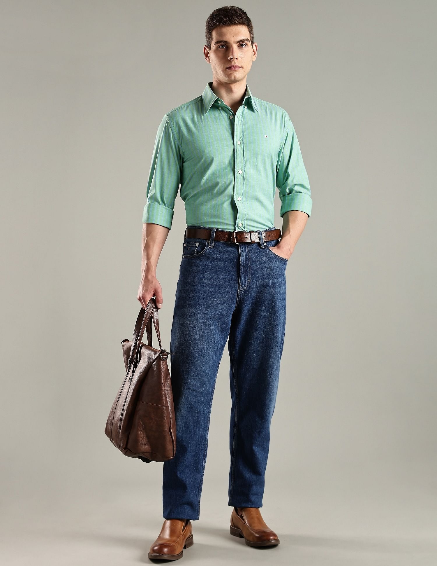 Tommy Hilfiger Striped Regular Fit Cotton Shirt
