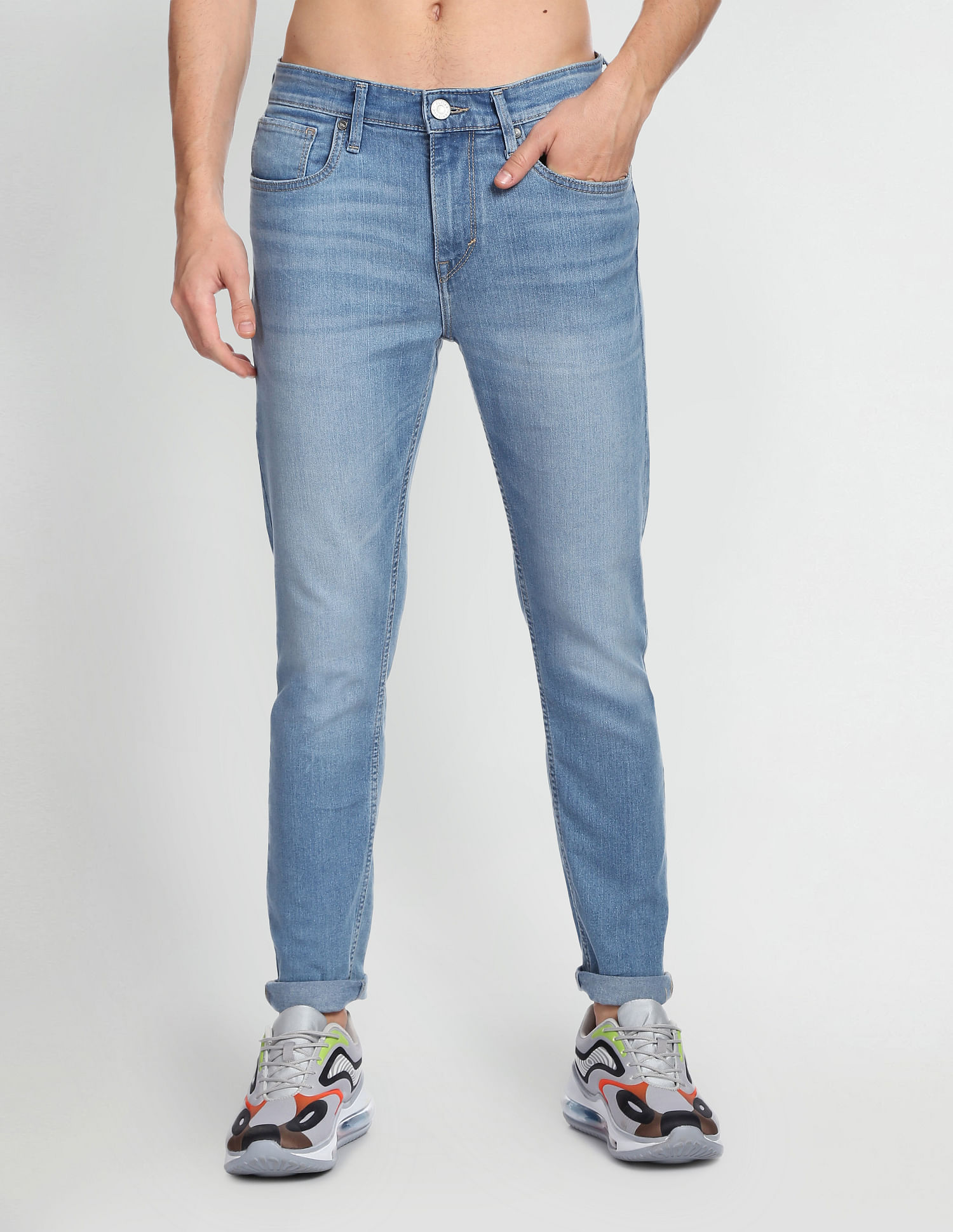 Flying Machine Slash Slim Tapered Stone Wash Jeans
