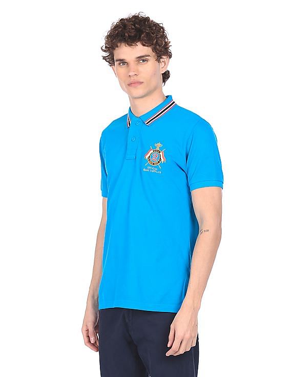 U.S. Polo Assn. Striped Collar Pique Polo Shirt