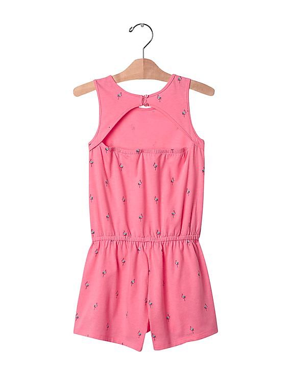 Buy GAP Girls Pink Open Back Tank Romper NNNOW