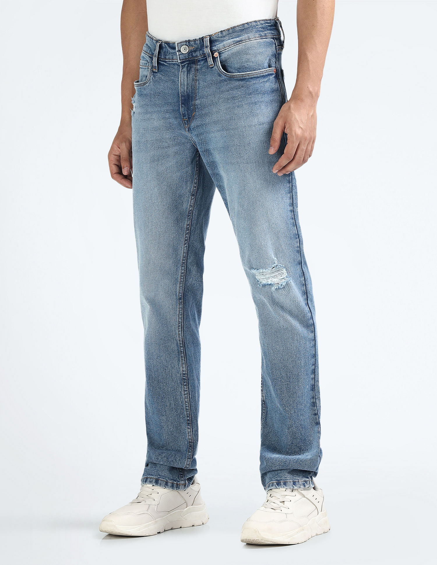 Flying Machine Slim Straight Stone Wash Jeans