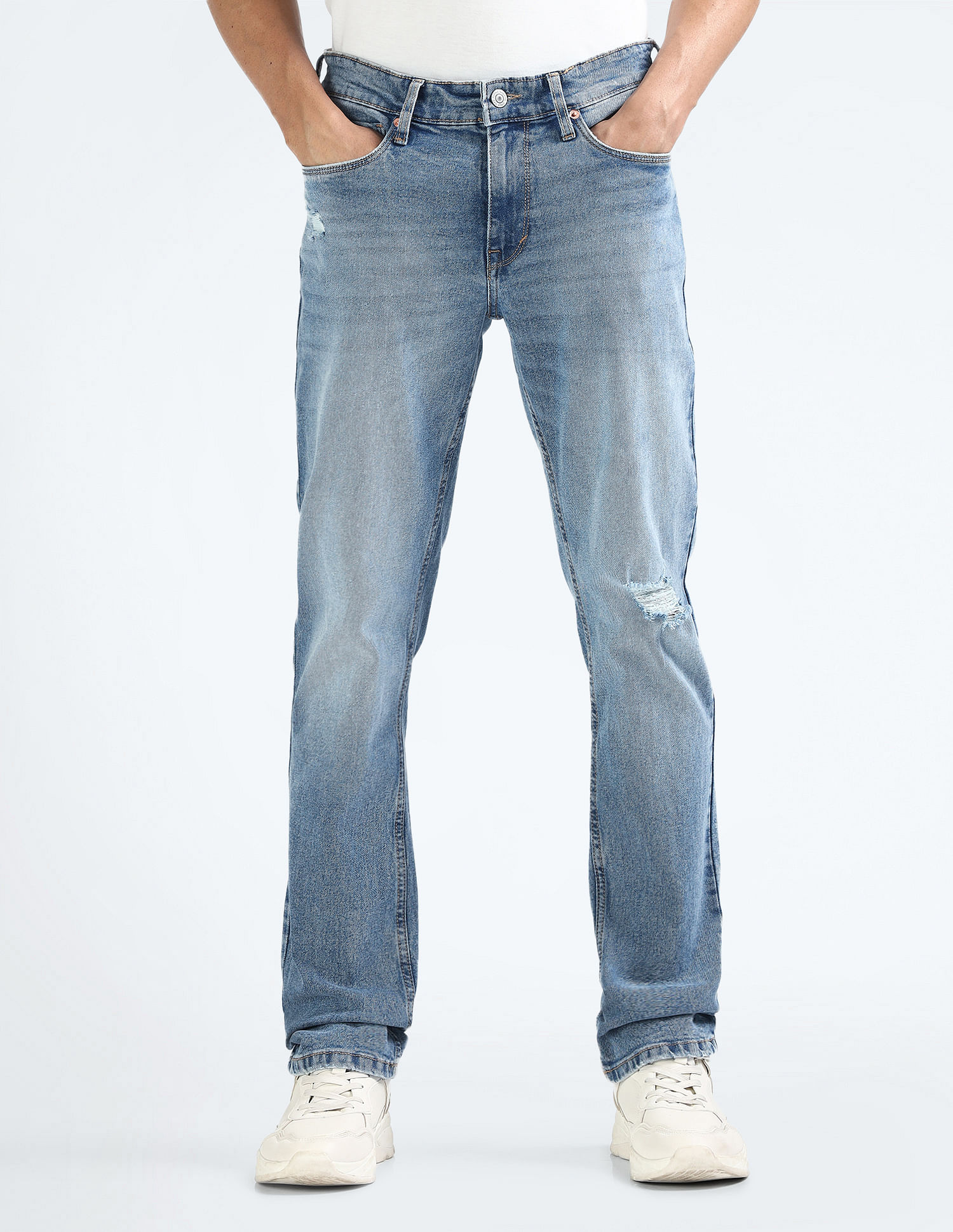 Flying Machine Slim Straight Stone Wash Jeans