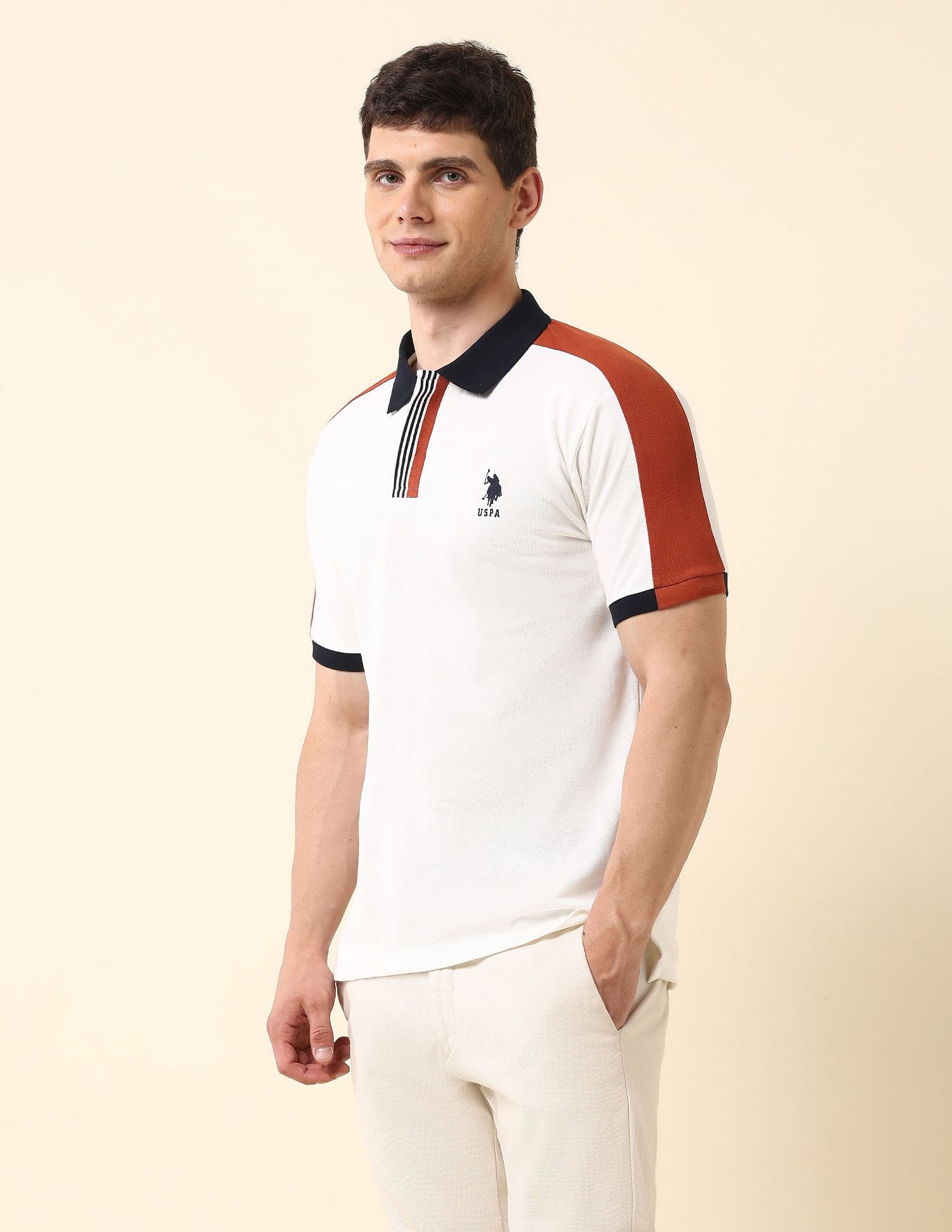 U.S. Polo Assn. Colourblocked Slim Fit Classic Polo Shirt