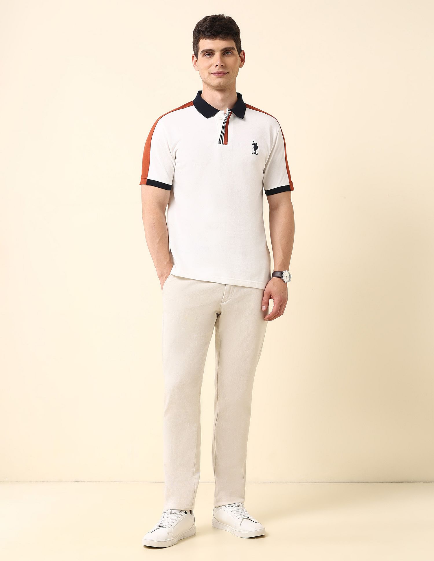 U.S. Polo Assn. Colourblocked Slim Fit Classic Polo Shirt