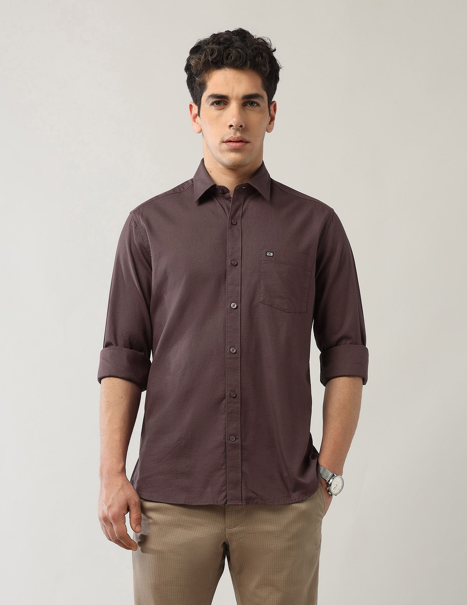 Arrow Sport Textured Pure Cotton Shirt