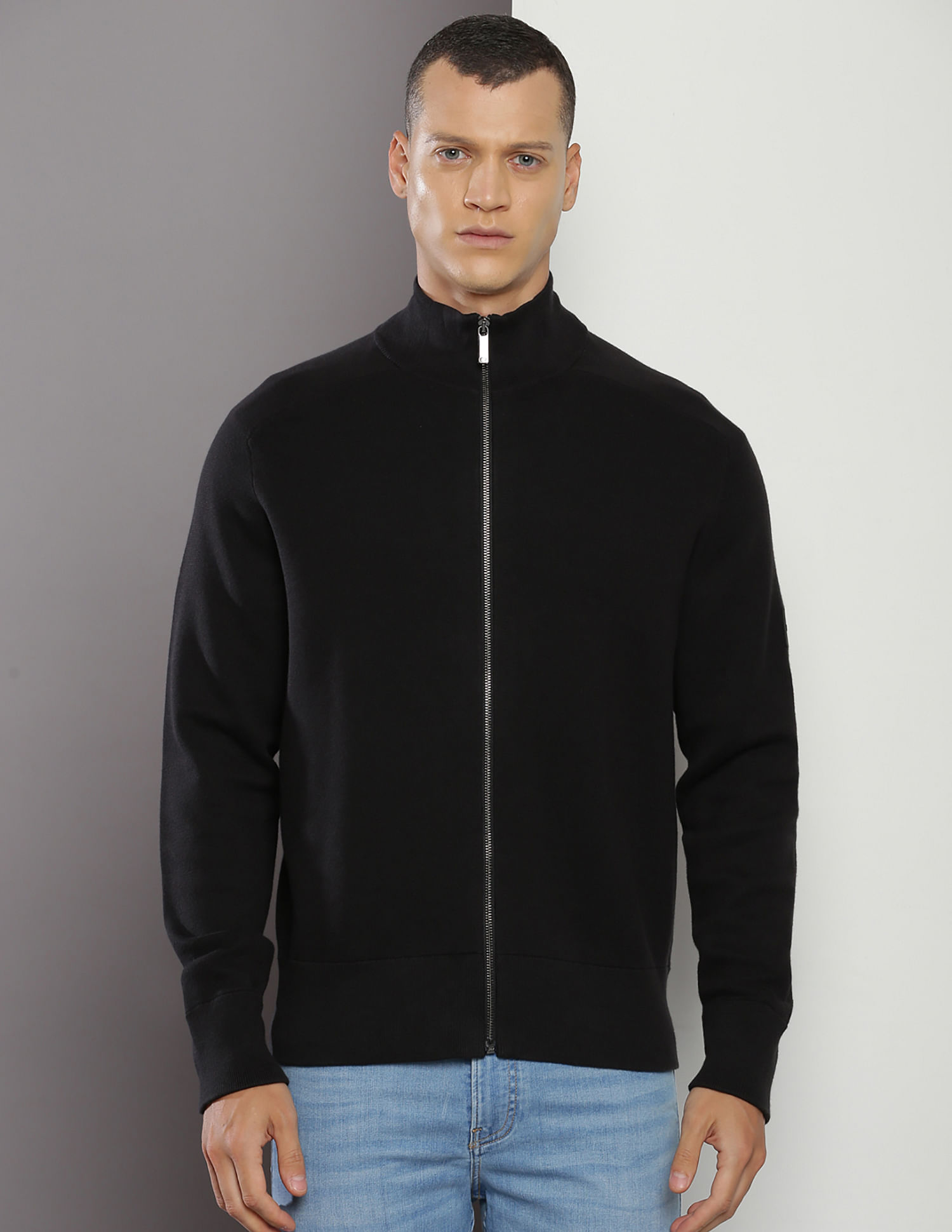 Calvin Klein Milano Knit Zip Up Sweater