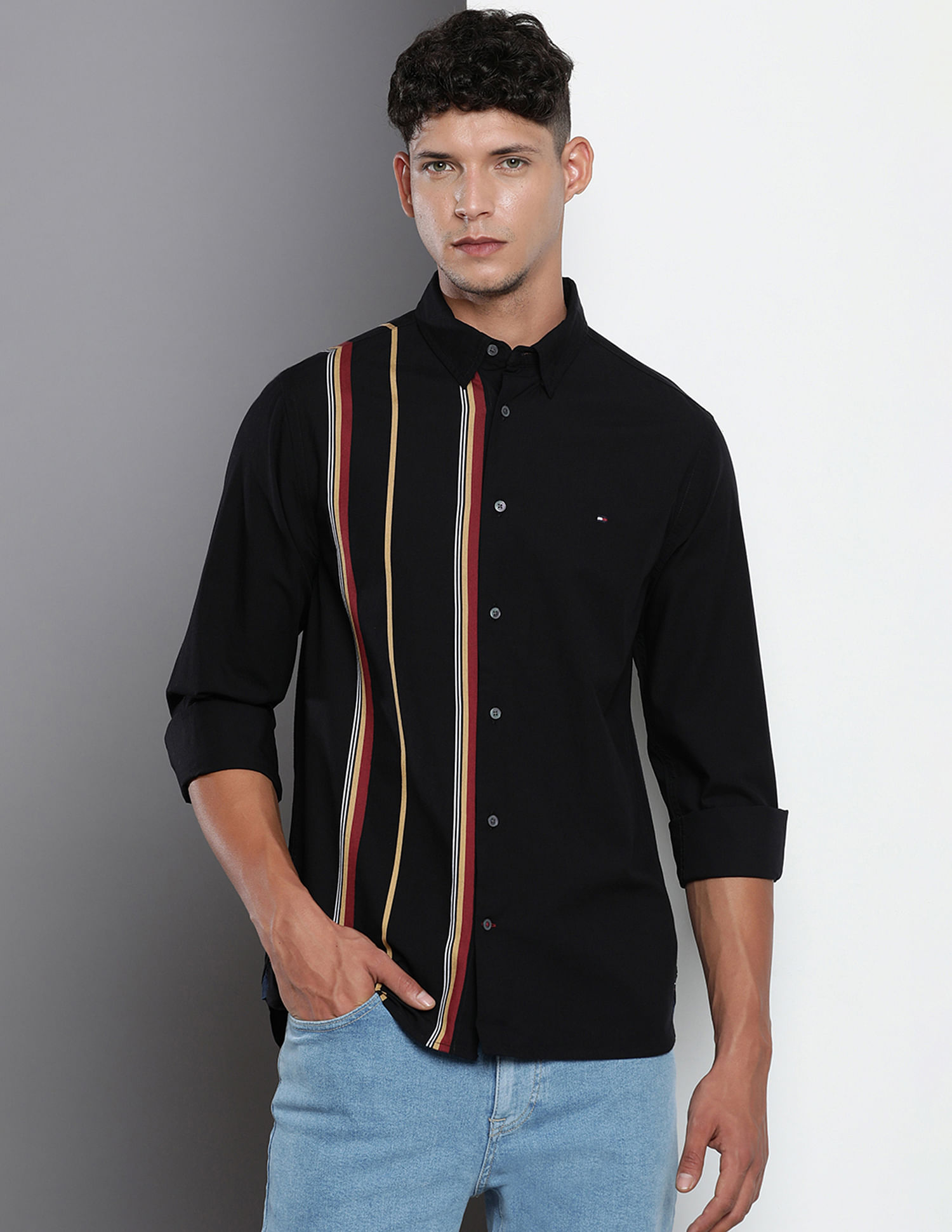Tommy Hilfiger Vertical Striped Cotton Shirt