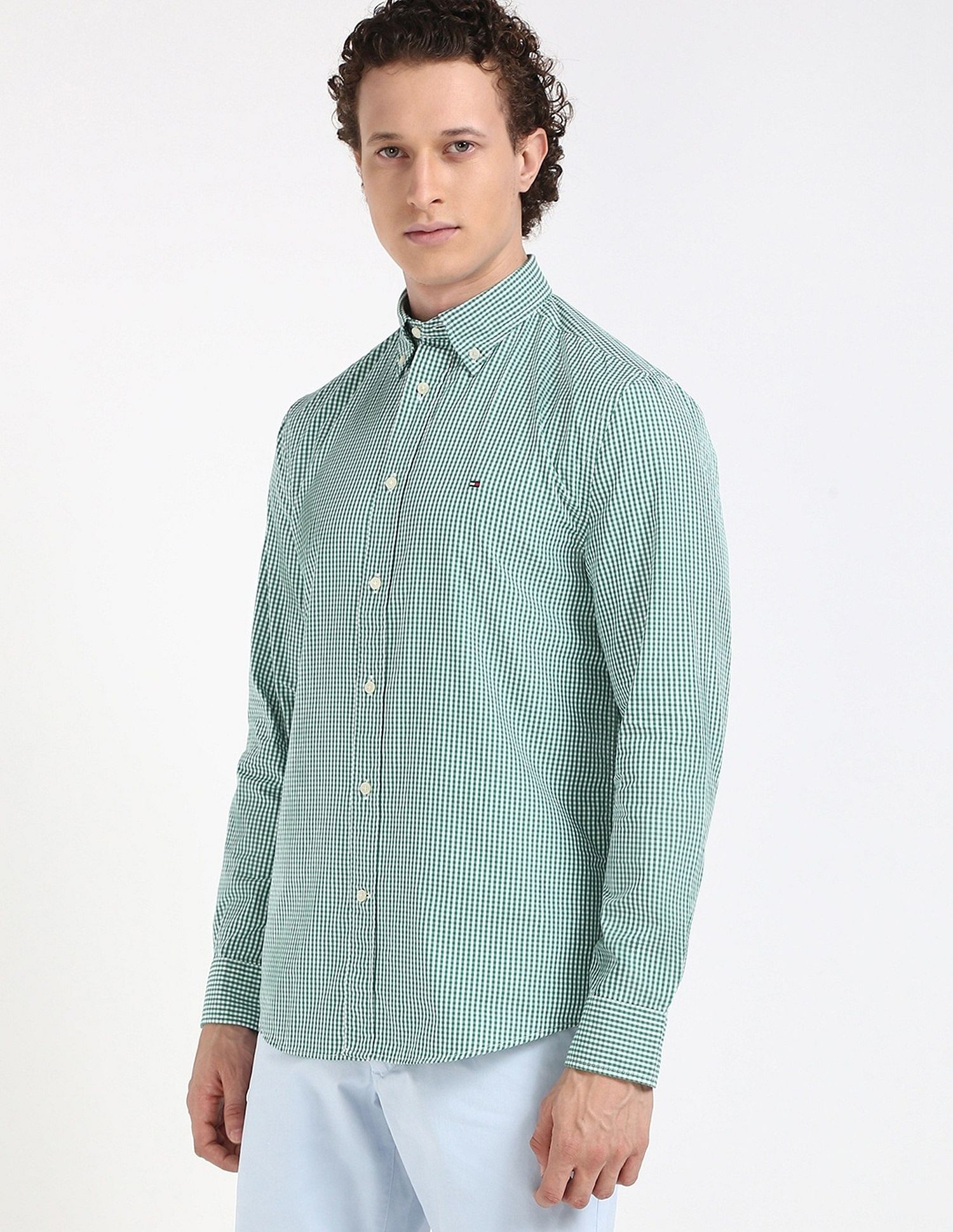 Tommy Hilfiger Checks Regular-Fit Poplin Woven Shirt