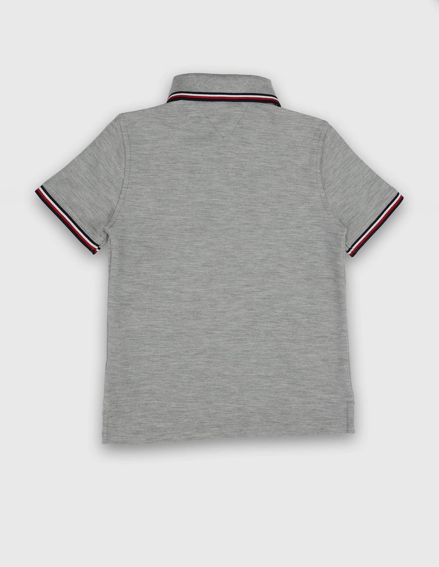 Tommy Hilfiger Kids Boys Heathered Regular-Fit Cotton Polo Shirt