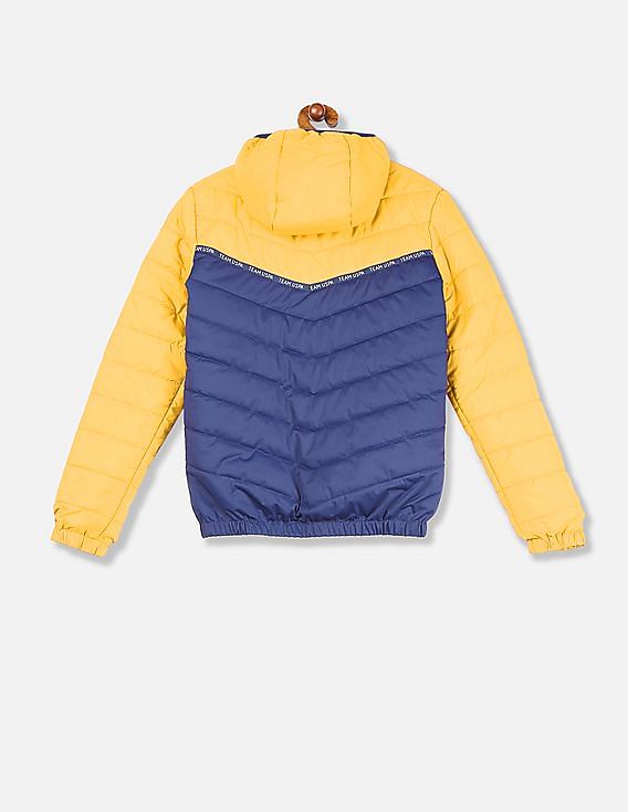 U.S. Polo Assn. Kids Hooded Colour Block Puffer Jacket