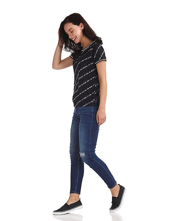 Flying Machine Women Veronica Skinny Fit Stone Wash Jeans