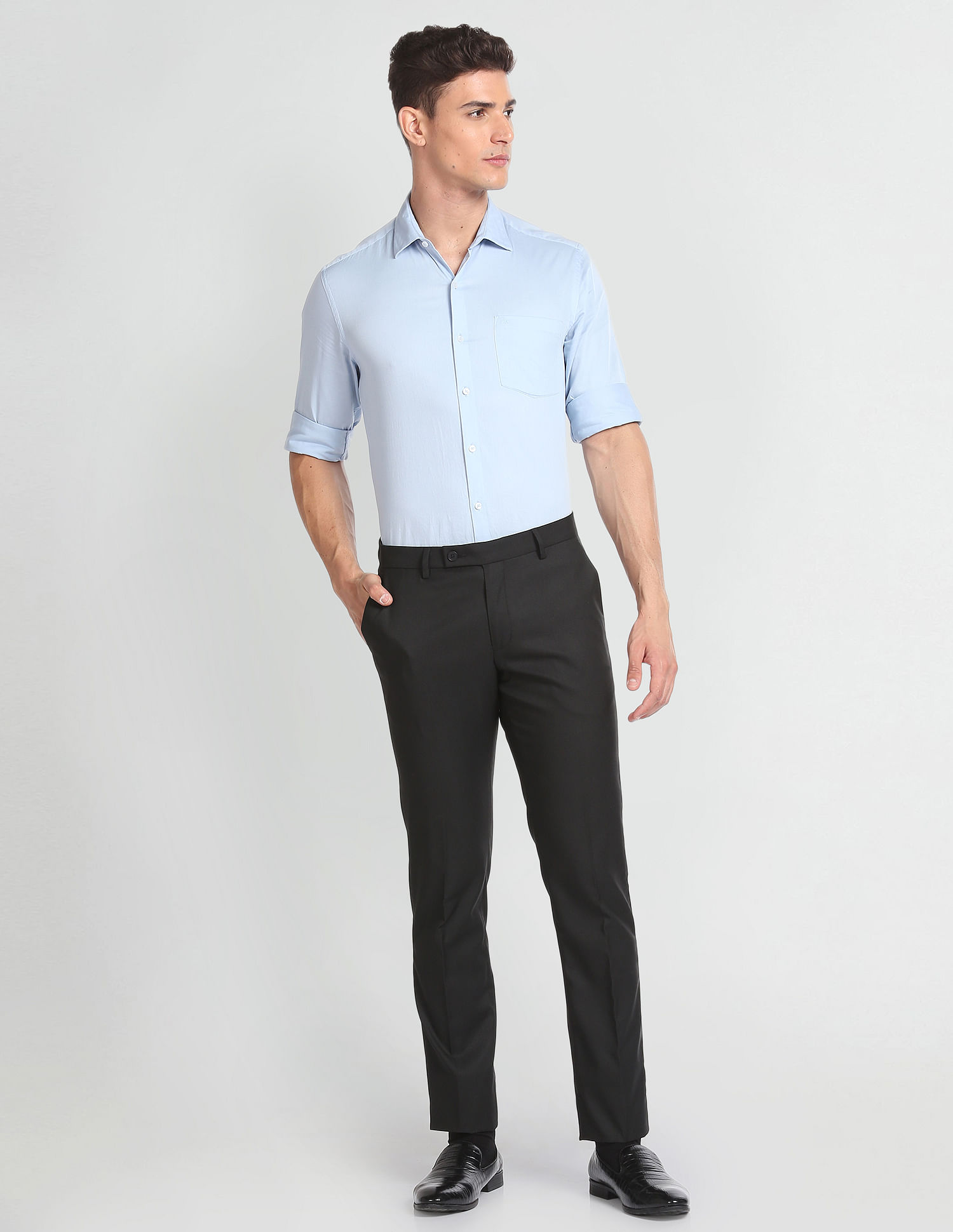 Arrow Tailored Regular Fit Twill Formal Trousers