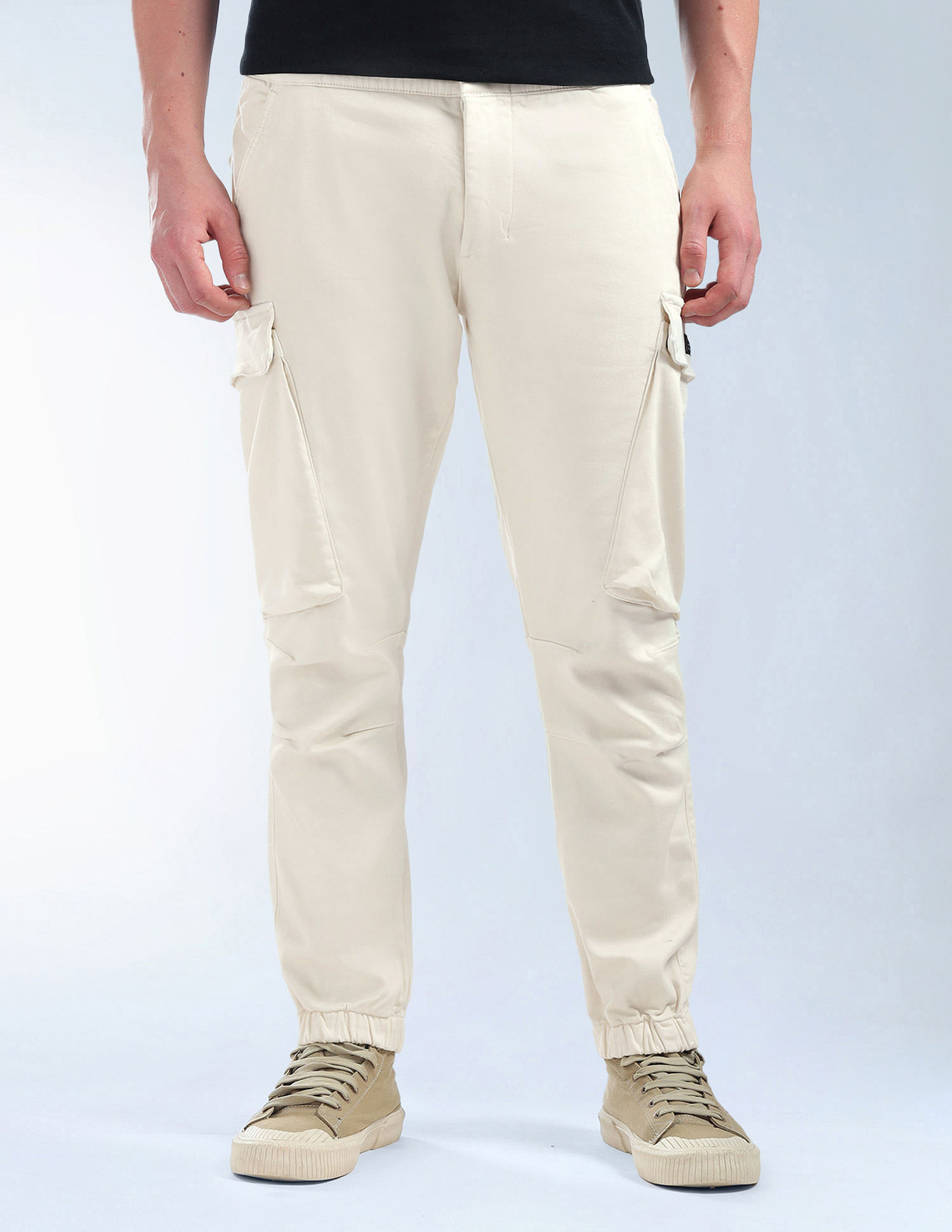 Flying Machine Solid Relaxed Fit Knitted Joggers