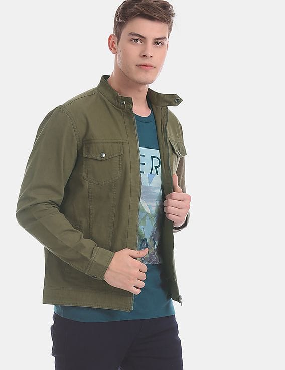 olive green twill jacket