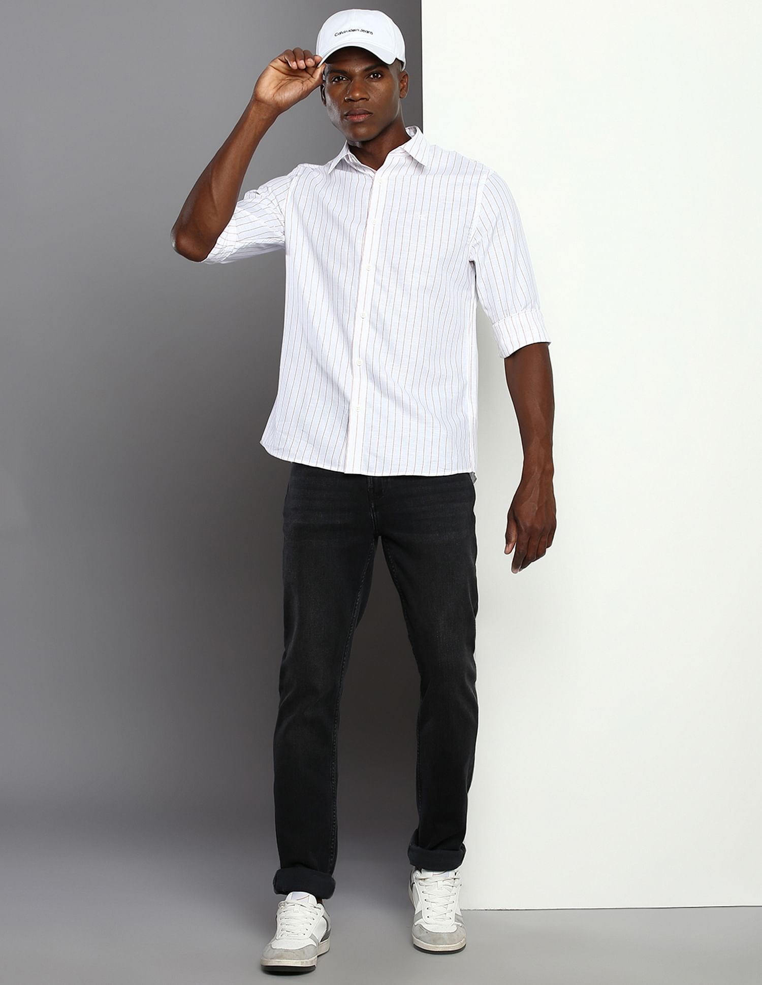 Buy Calvin Klein Jeans Linen Dobby Stripe Shirt - NNNOW.com