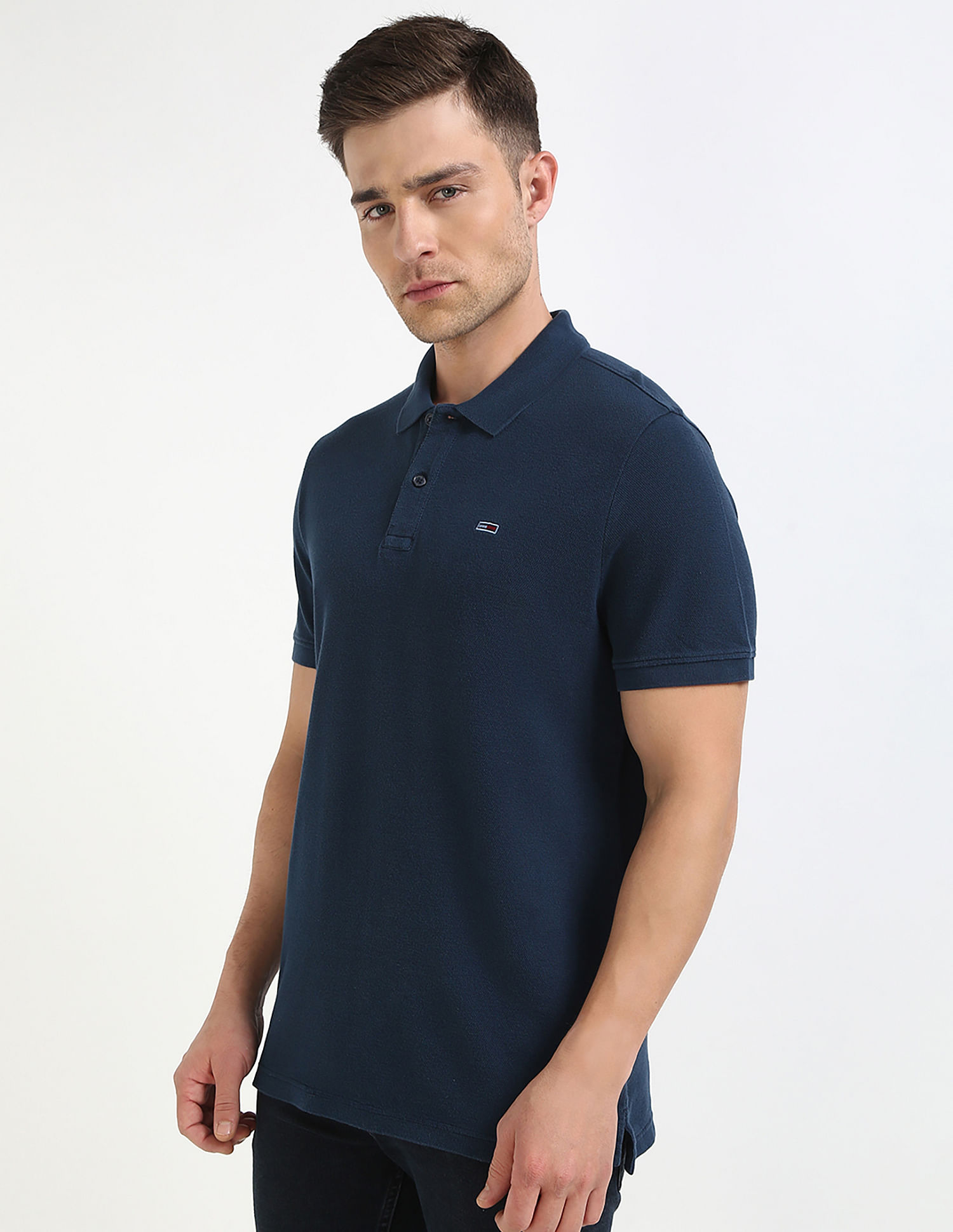 Tommy Hilfiger Solid Slim-Fit Cotton Polo Shirt