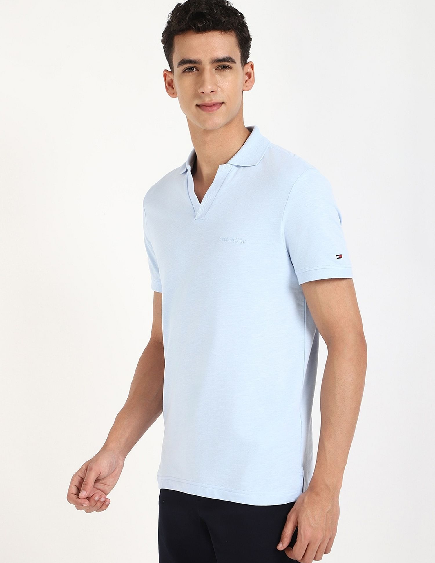 Tommy Hilfiger Solid Regular-Fit Cotton Polo Shirt
