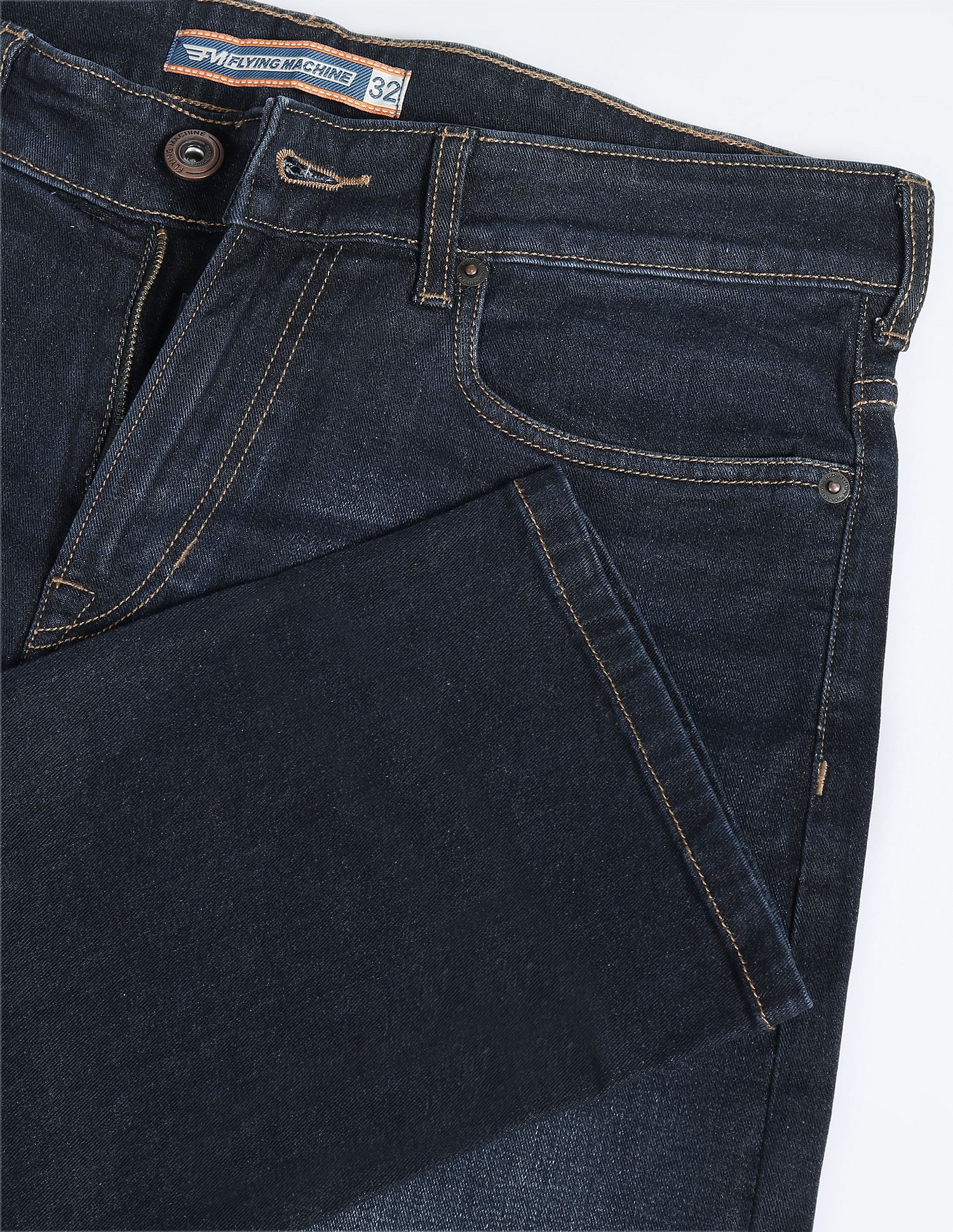 Flying Machine Dark Wash F-Jango Straight Fit Jeans