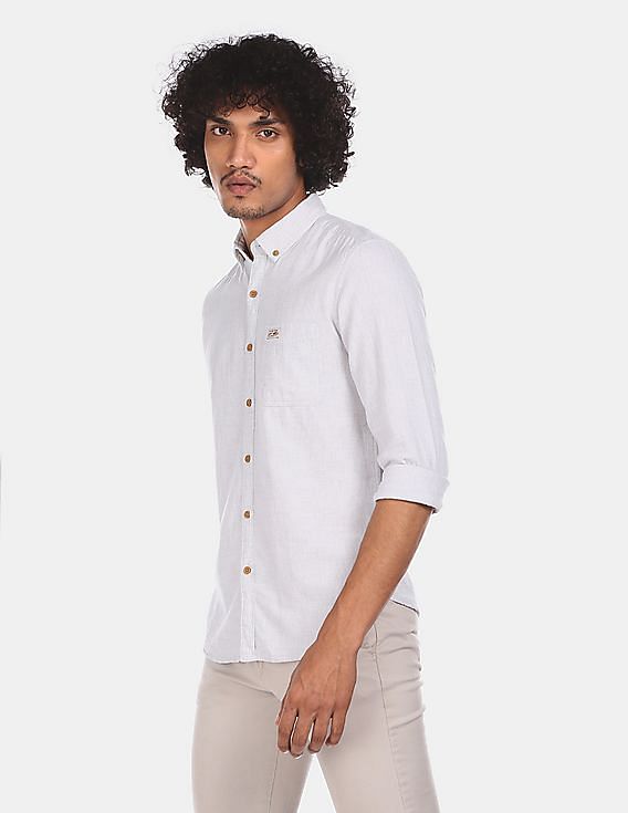 grey polo button up