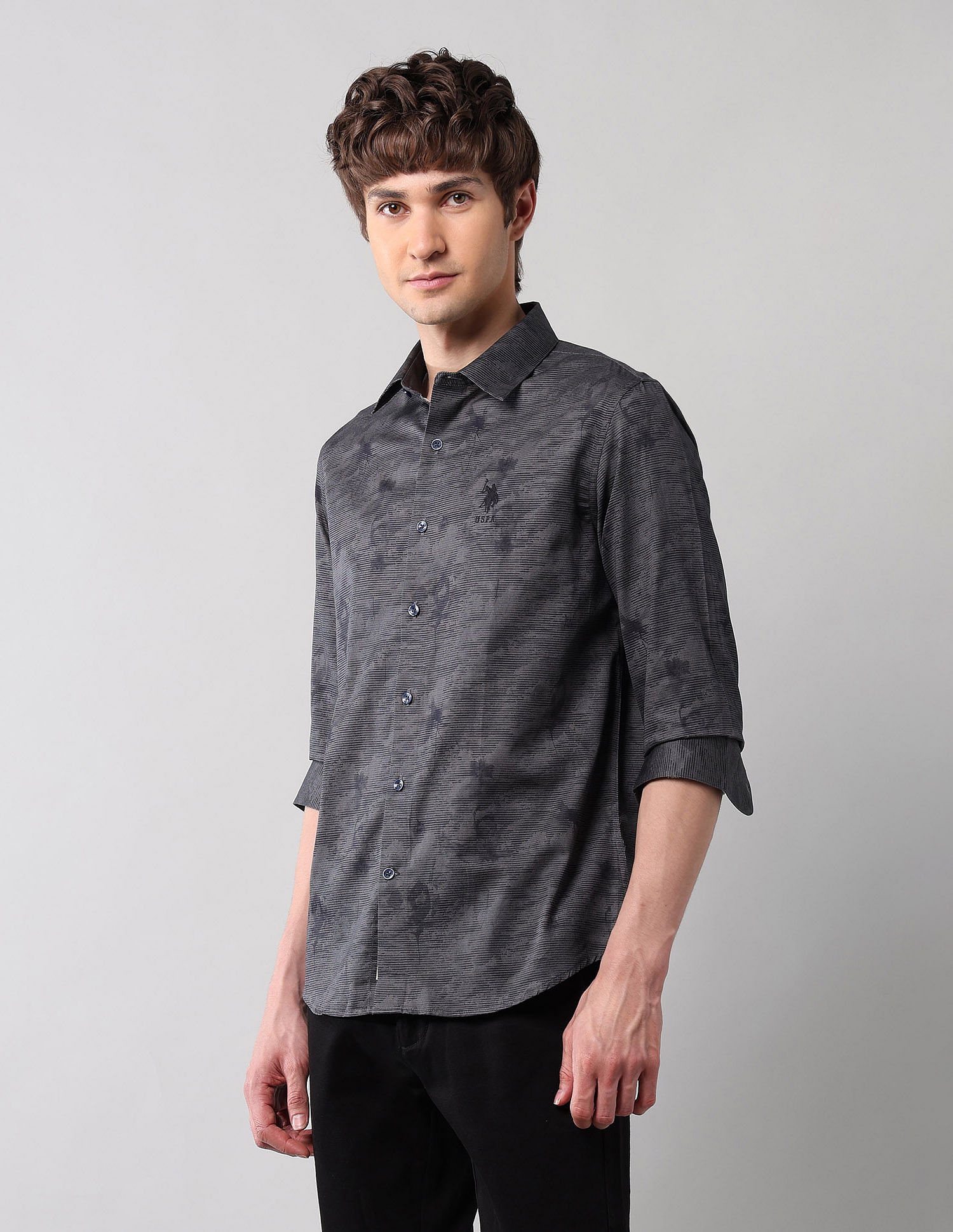 U.S. Polo Assn. Denim Co. All-Over Printed Pure Cotton Shirt