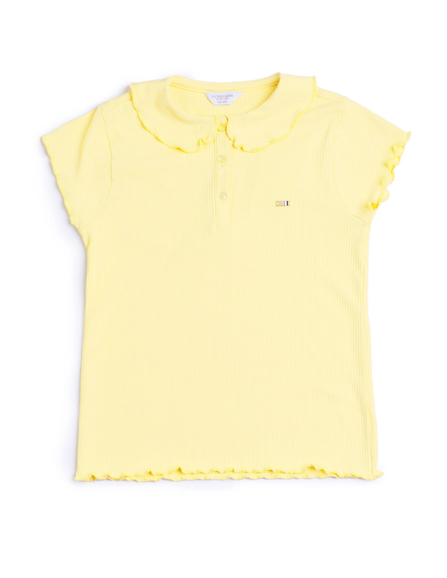 U.S. Polo Assn. Kids Girls Relaxed Fit Lettuce Edge T-Shirt
