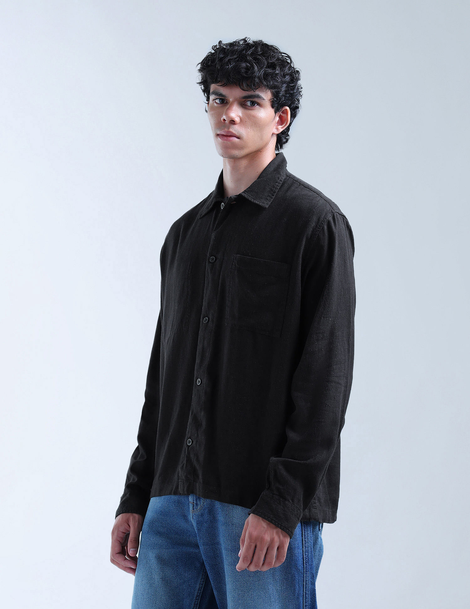 Flying Machine Solid Regular Fit Shirt