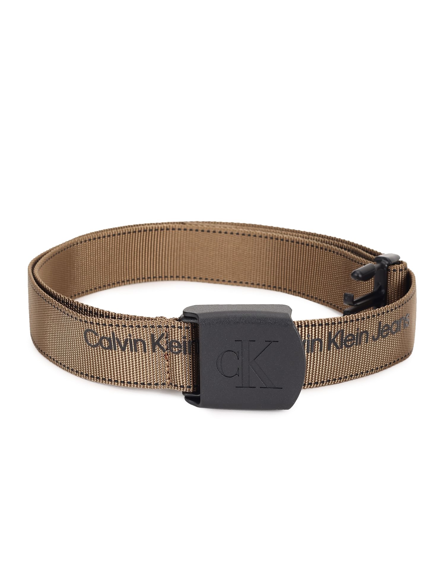 Calvin Klein Women's Monogram Logo Plaque Reversible Belt