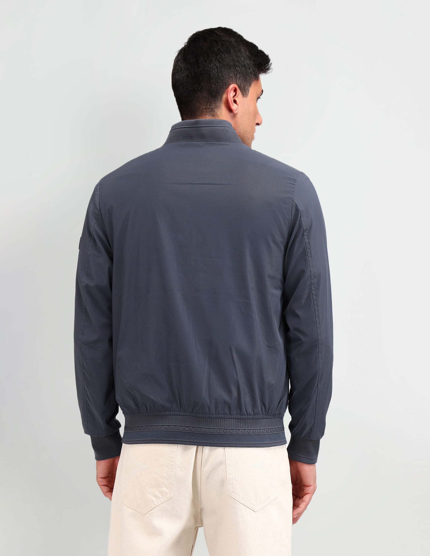 Buy Arrow Sport Solid Stand Collar Jacket - NNNOW.com