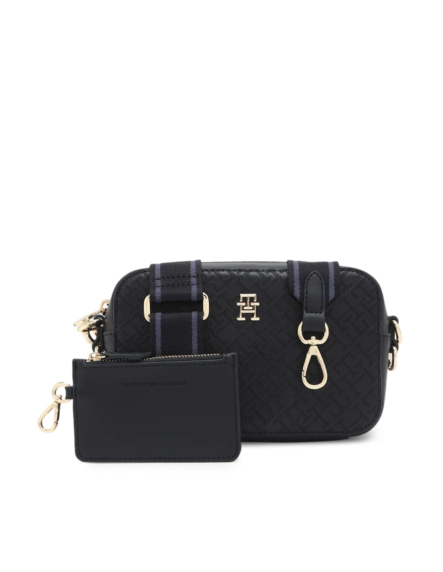 Buy Tommy Hilfiger Solid Light-Pink PU Sling Bag