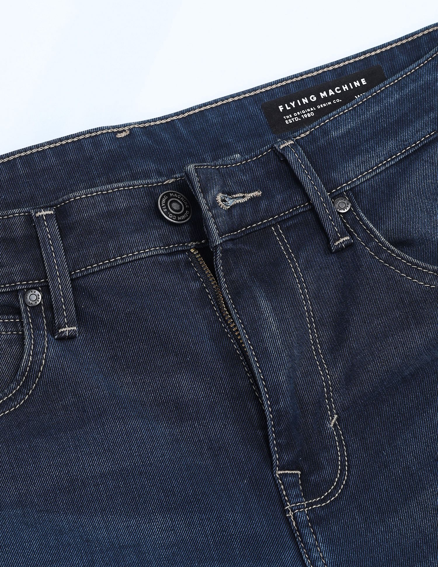 Flying Machine Slash Slim Tapered Washed Jeans