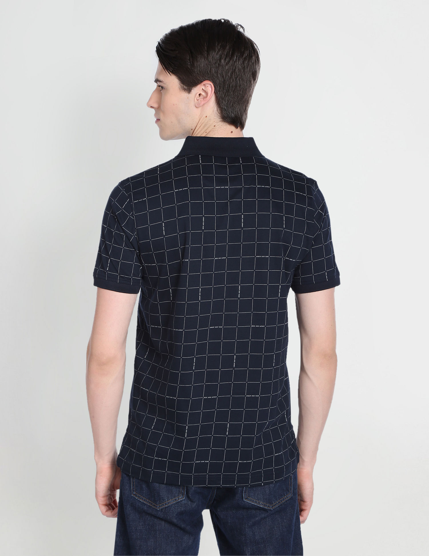 Arrow Newyork Windowpane Check Polo Shirt