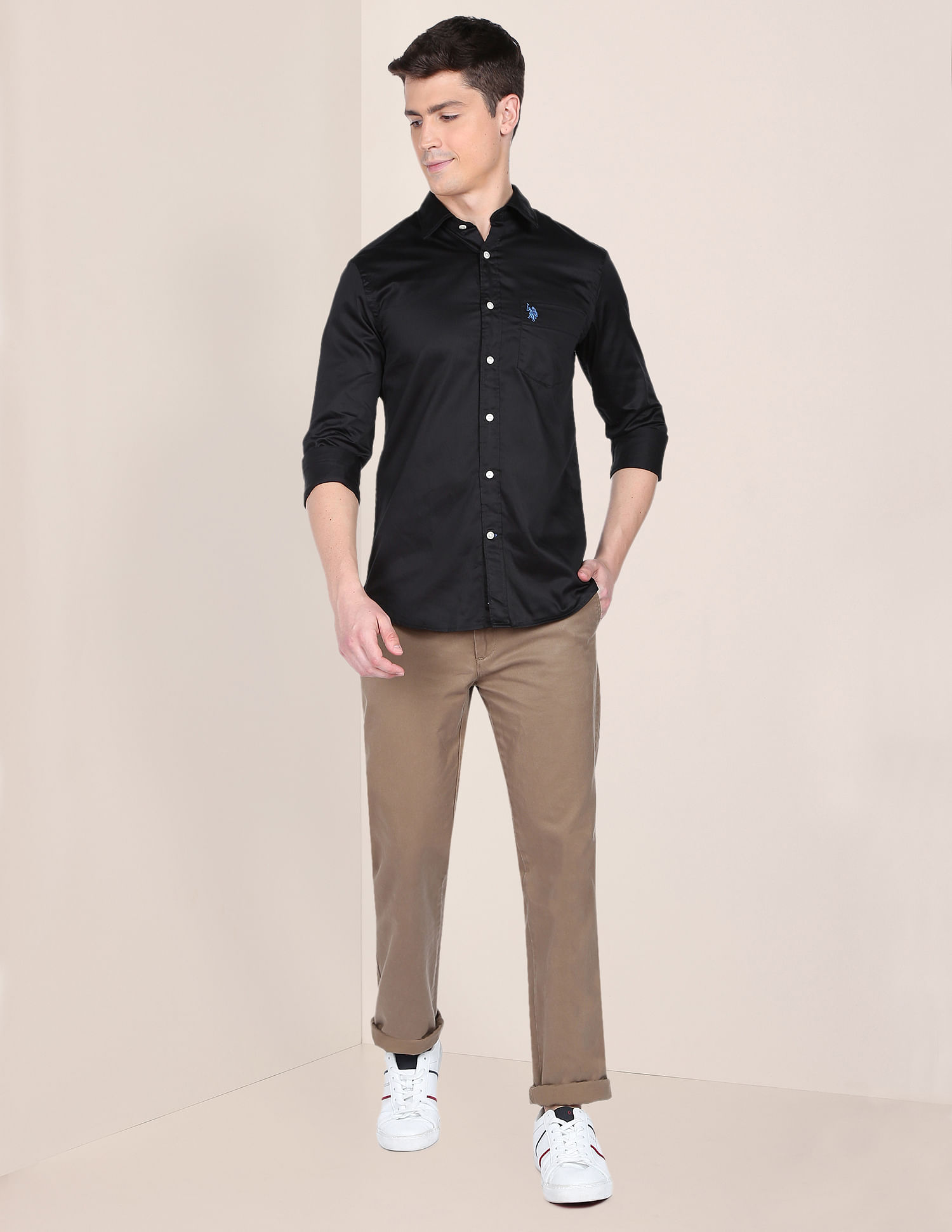 Buy Black Trousers & Pants for Men by U.S. Polo Assn. Online | Ajio.com
