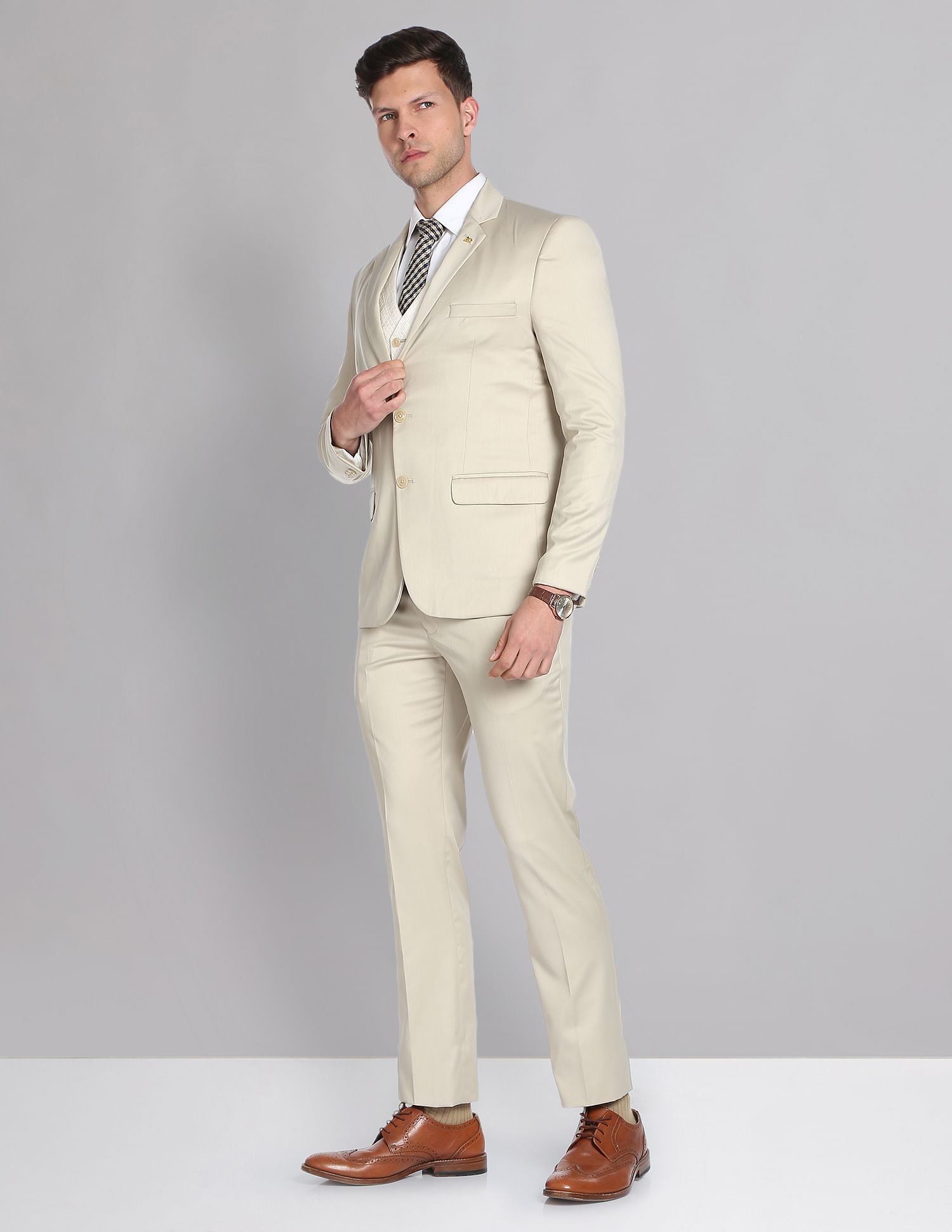 AD by Arvind Tailored Fit Versatile Three Piece Suit