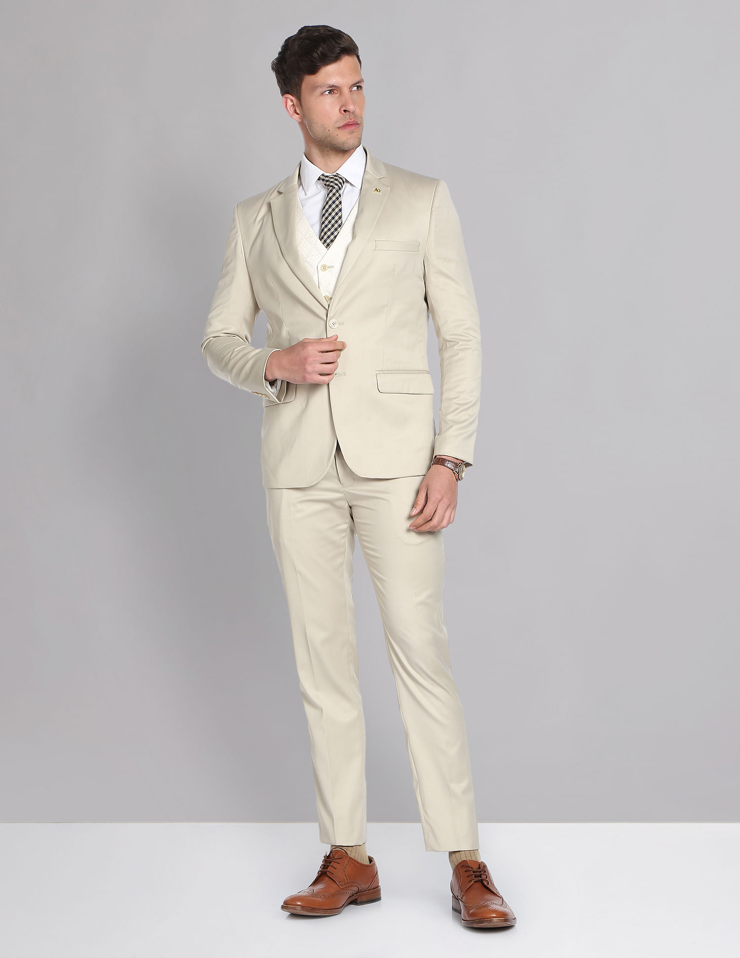 AD by Arvind Tailored Fit Versatile Three Piece Suit
