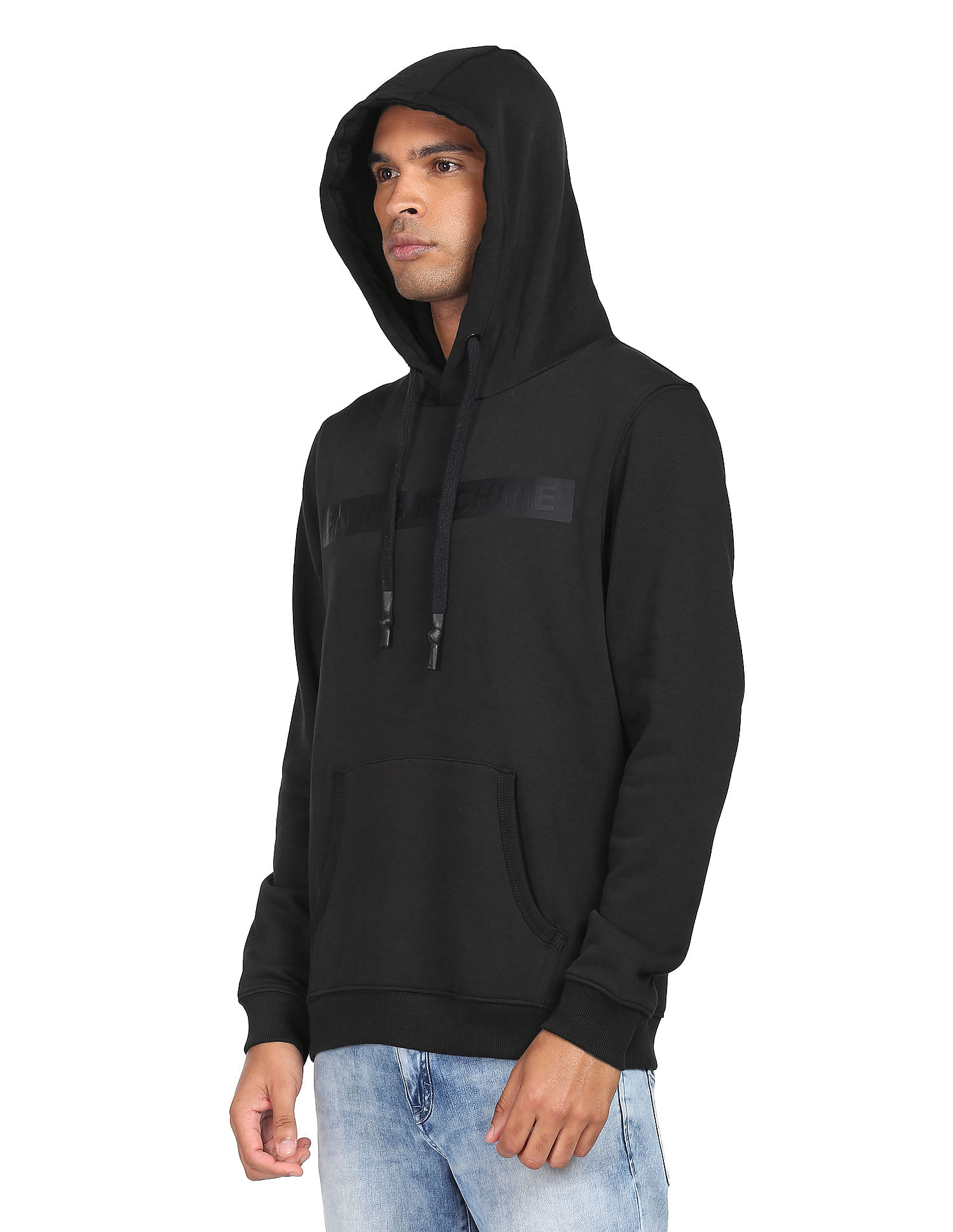 Flying Machine Tonal Print Hooded Sweatshirt
