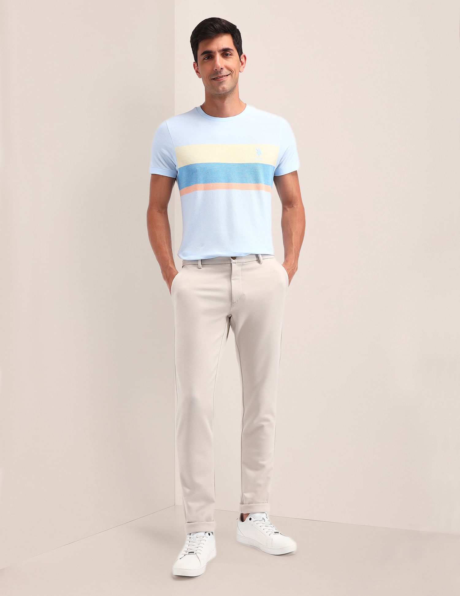 U.S. Polo Assn. Austin Slim Fit Solid Trousers
