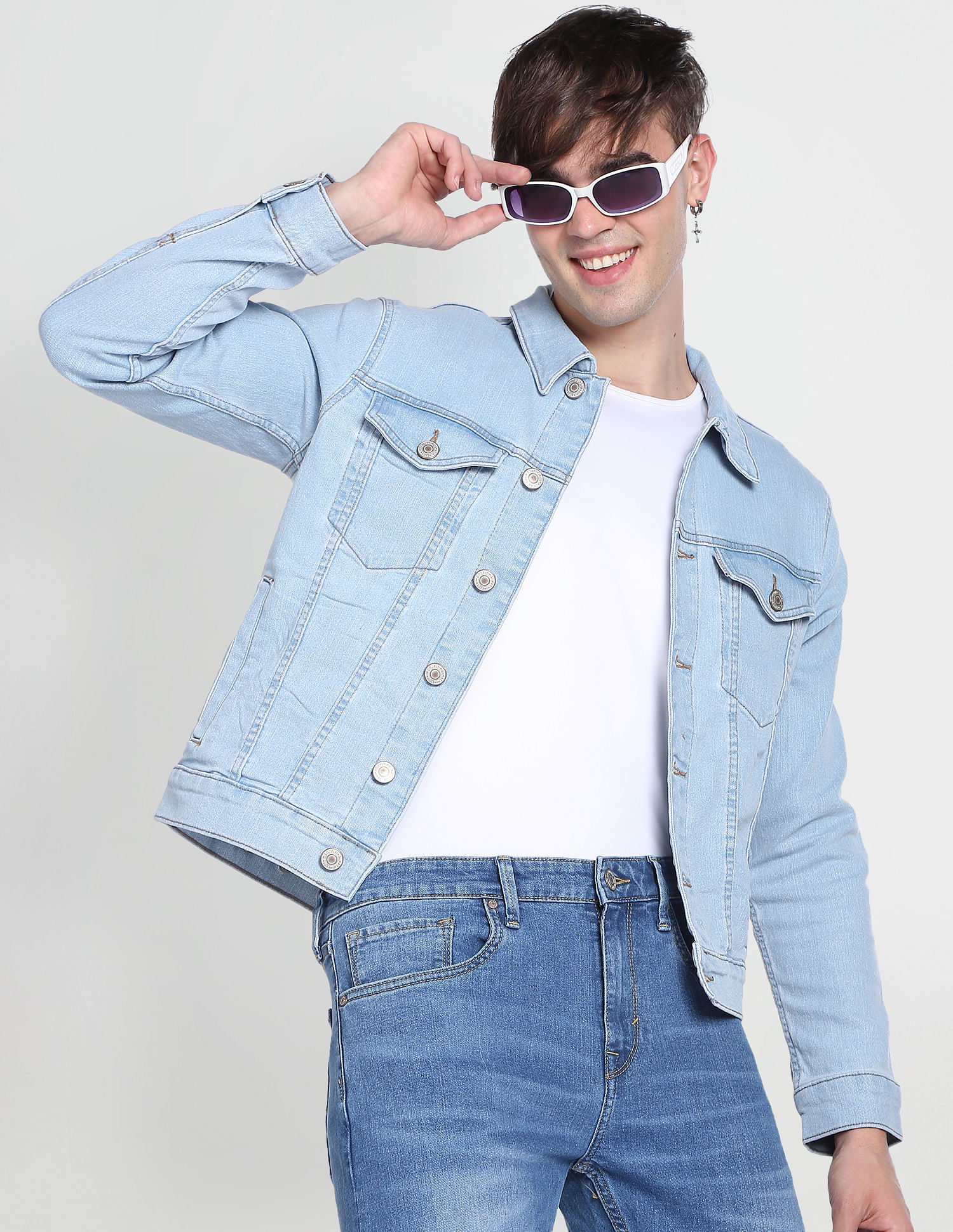 Buy SPYKAR Blue Mix Light Mens 2 Pocket Washed Denim Jacket | Shoppers Stop-sgquangbinhtourist.com.vn