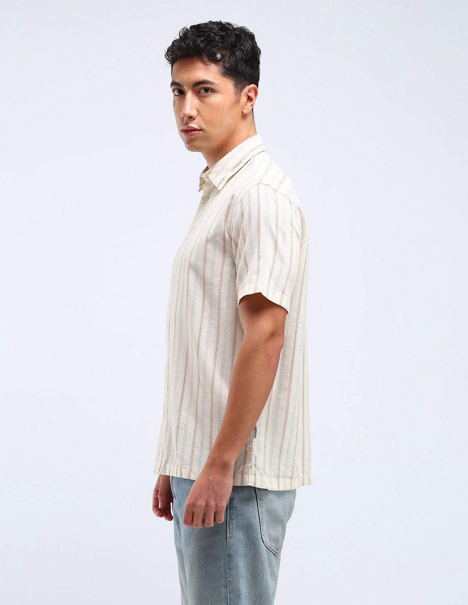 Flying Machine Vertical Stripe Dobby Shirt