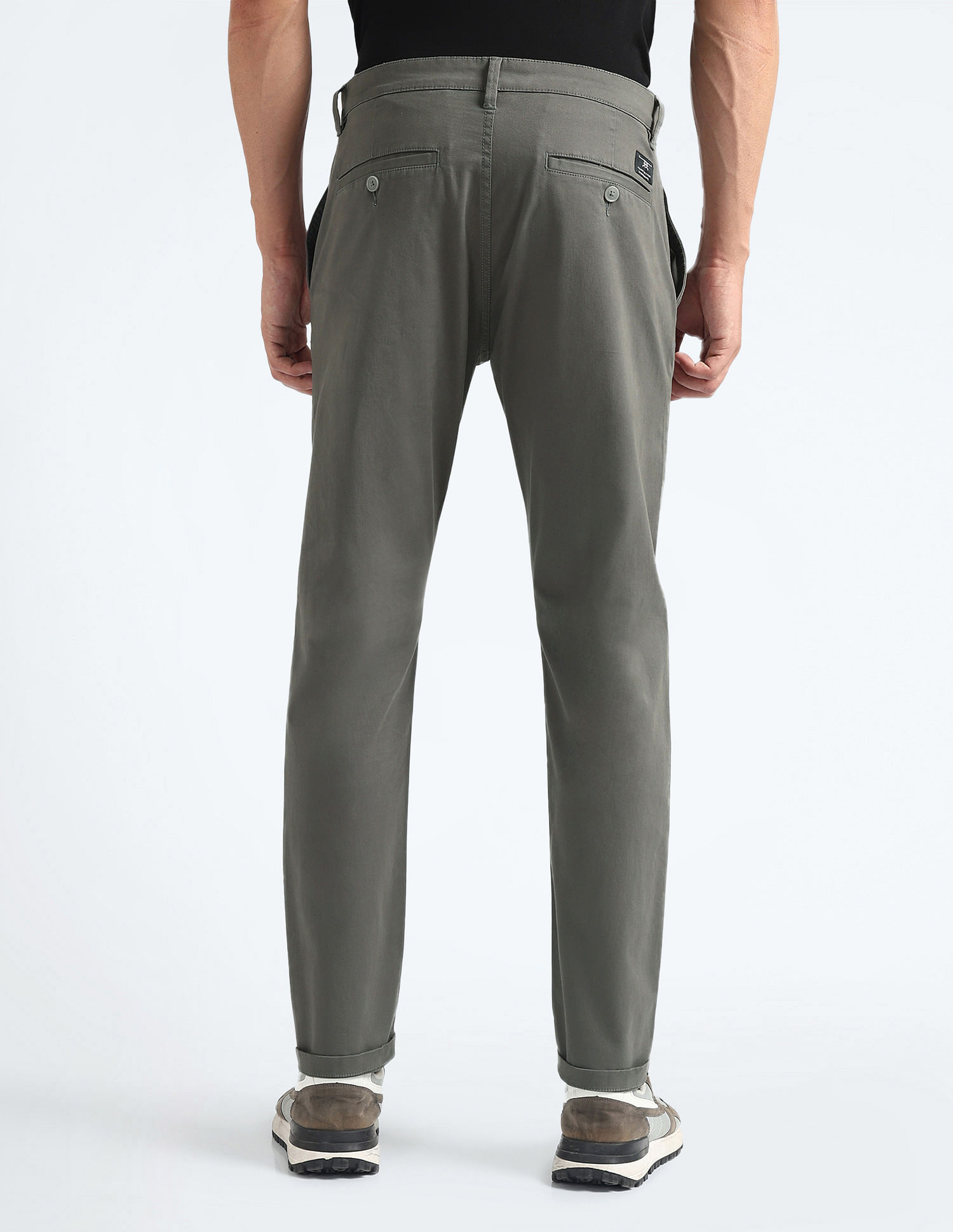 Flying Machine Slash Slim Tapered Fit Solid Chinos