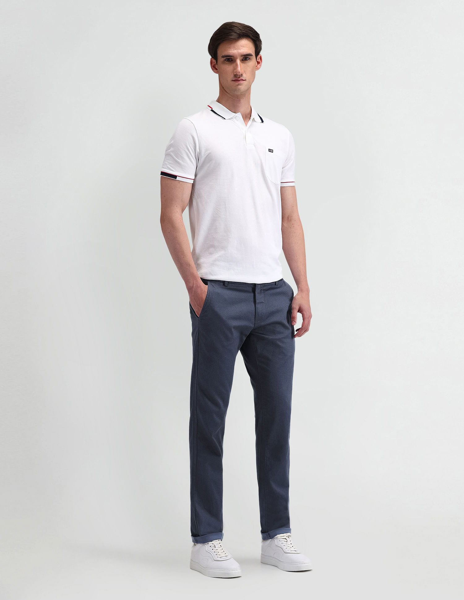 Arrow Sport Slim Fit Solid Trousers