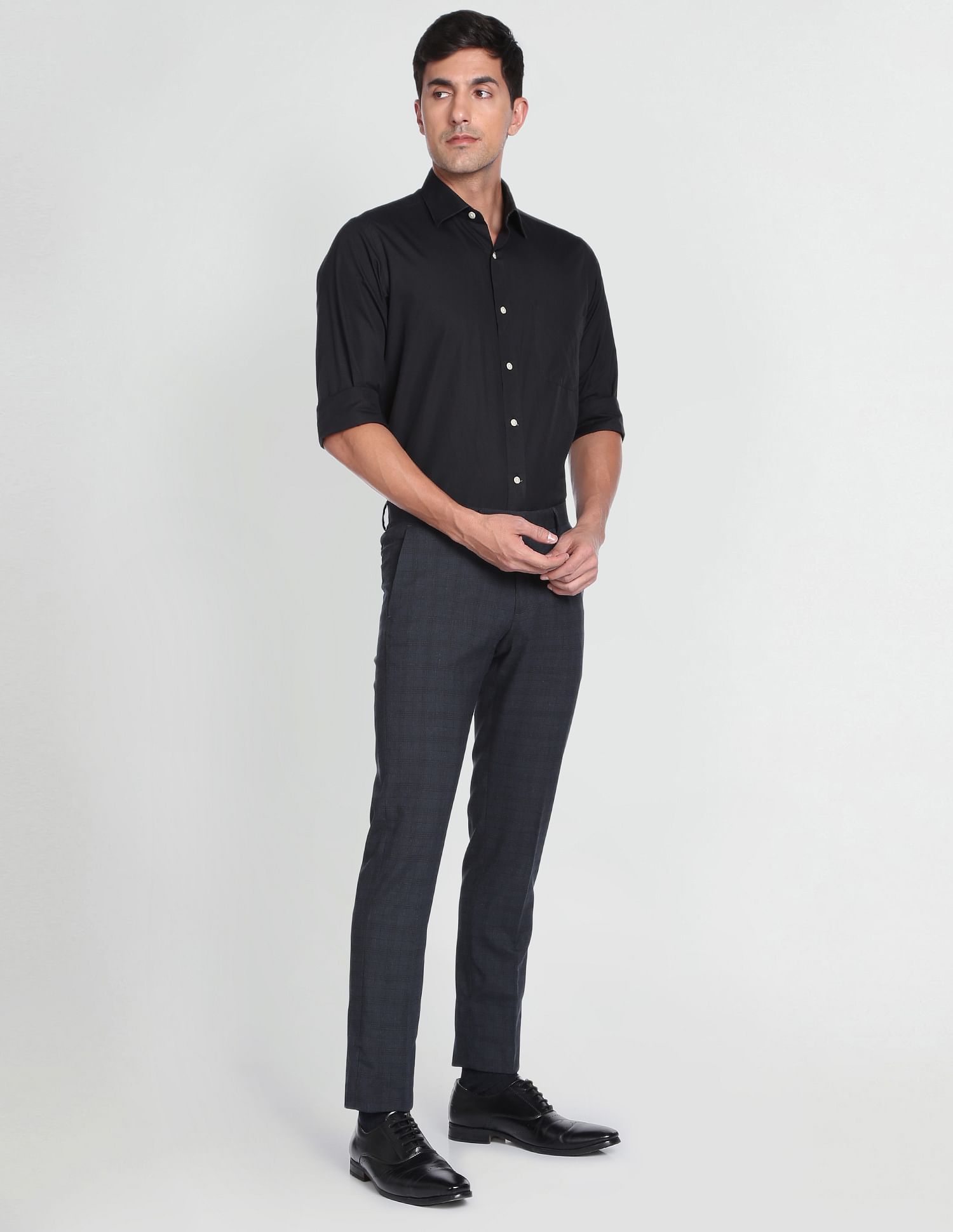 Arrow Tartan Check Dobby Formal Trousers