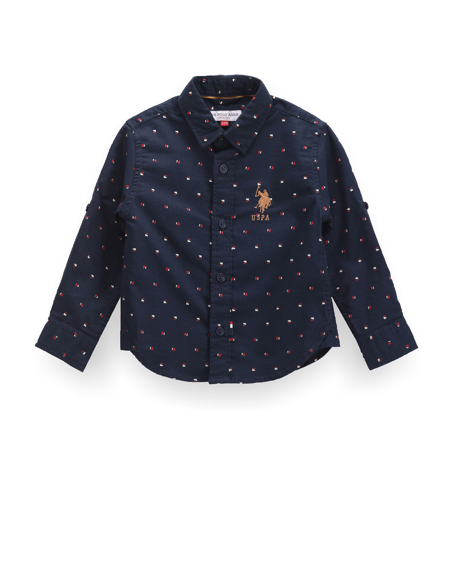 U.S. Polo Assn. Kids Boys Geometric Print Oxford Shirt