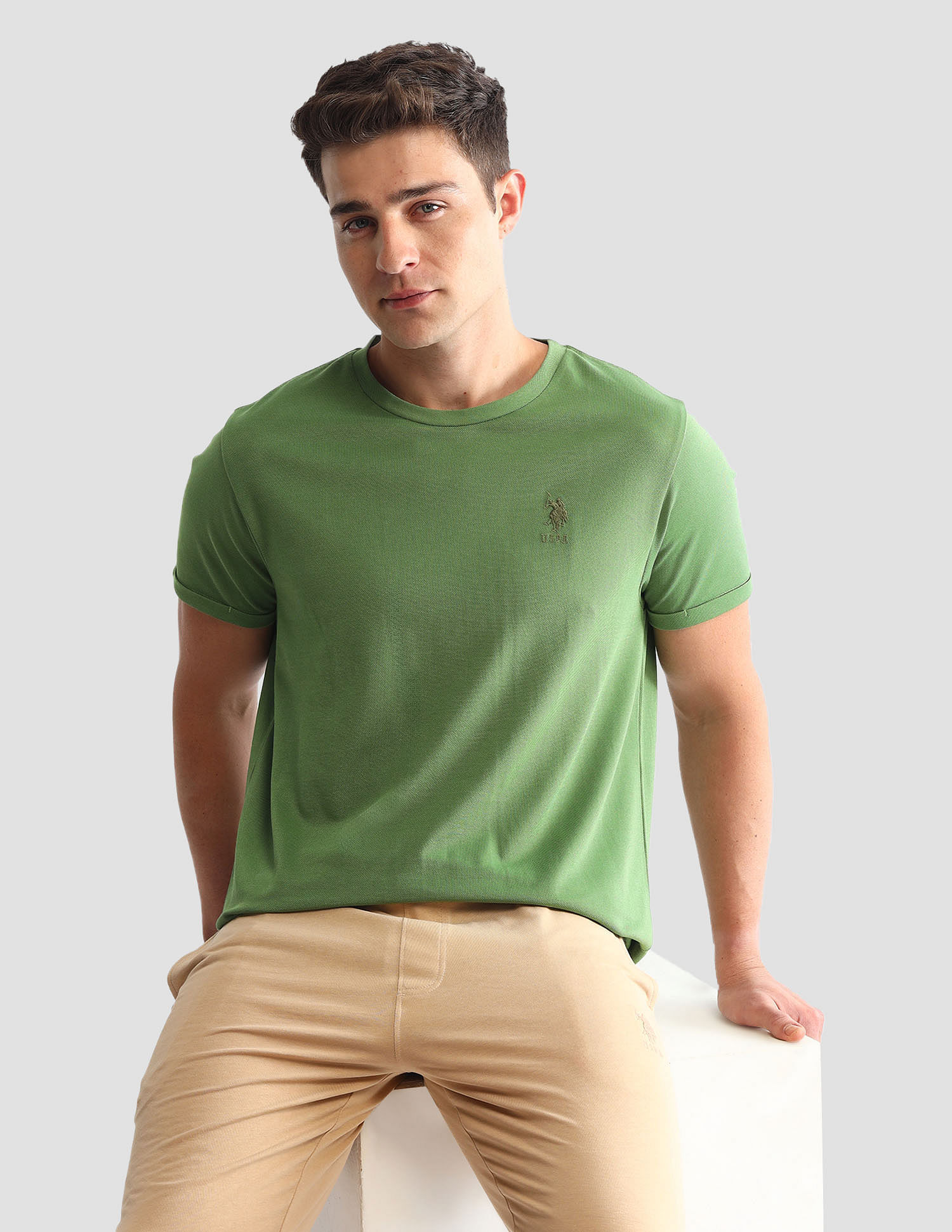 USPA Innerwear Solid Comfort Fit  Loungewear T-Shirt
